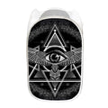 Black And White All Seeing Eye Print Mesh Laundry Hamper