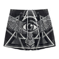 Black And White All Seeing Eye Print Mesh Shorts