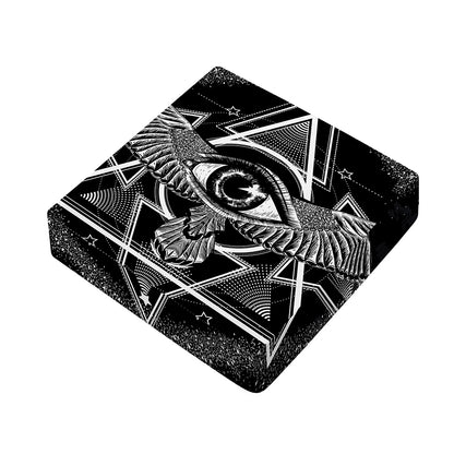 Black And White All Seeing Eye Print Outdoor Seat Cushion Cover