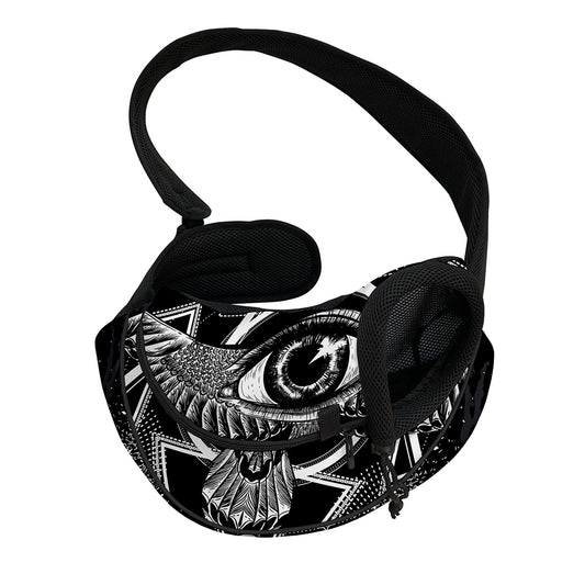 Black And White All Seeing Eye Print Pet Sling Carrier