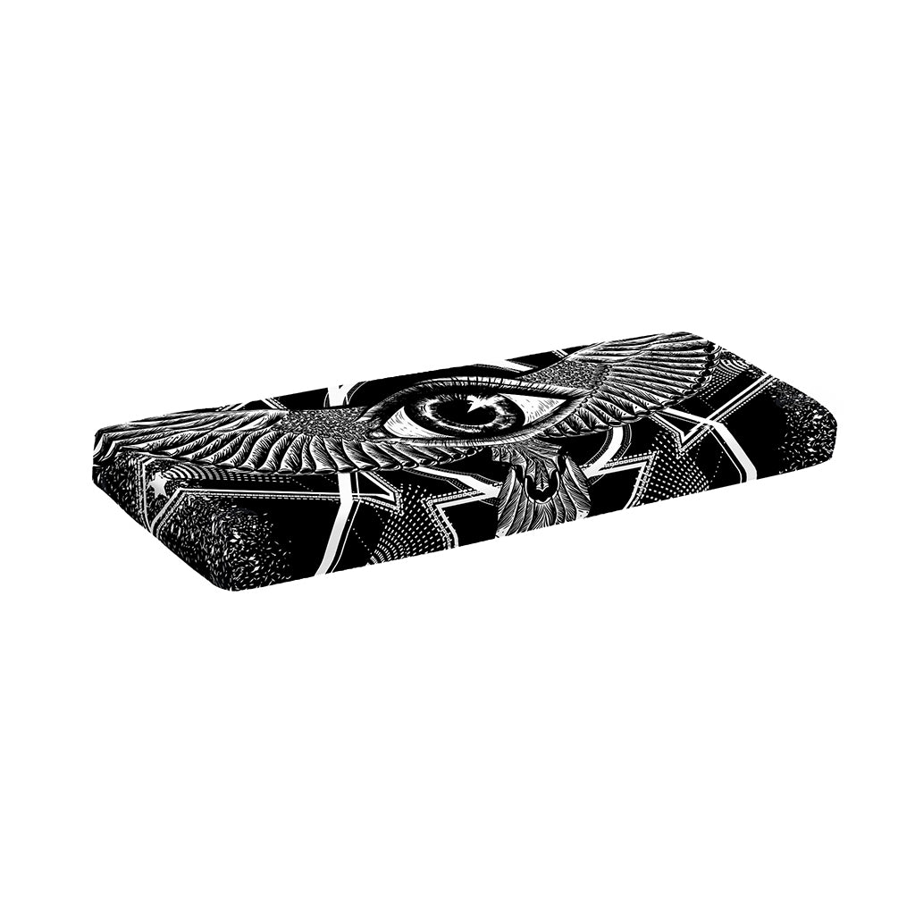 Black And White All Seeing Eye Print Piano Keyboard Cover