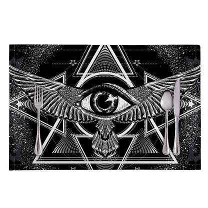 Black And White All Seeing Eye Print Placemat