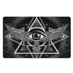 Black And White All Seeing Eye Print Polyester Doormat