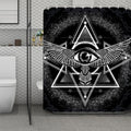 Black And White All Seeing Eye Print Polyester Shower Curtain