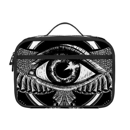 Black And White All Seeing Eye Print Portable Lunch Bag