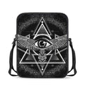 Black And White All Seeing Eye Print Rectangular Crossbody Bag
