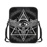 Black And White All Seeing Eye Print Rectangular Crossbody Bag