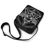 Black And White All Seeing Eye Print Rectangular Crossbody Bag