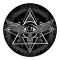 Black And White All Seeing Eye Print Round Floor Mat