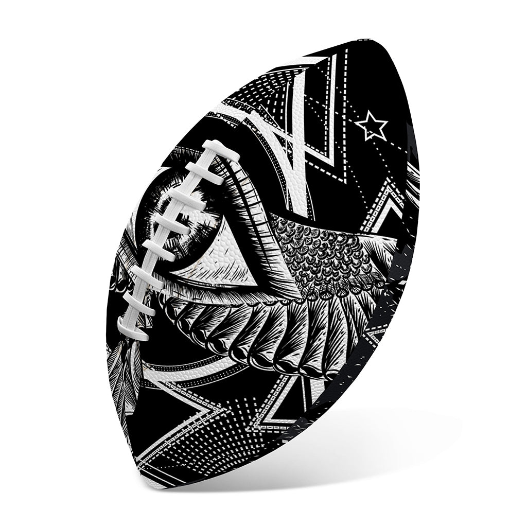 Black And White All Seeing Eye Print Rugby Ball