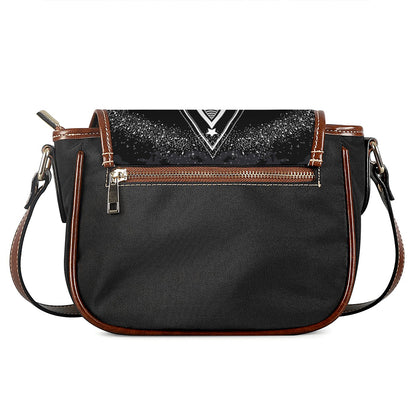 Black And White All Seeing Eye Print Saddle Bag