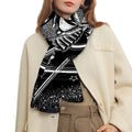 Black And White All Seeing Eye Print Scarf