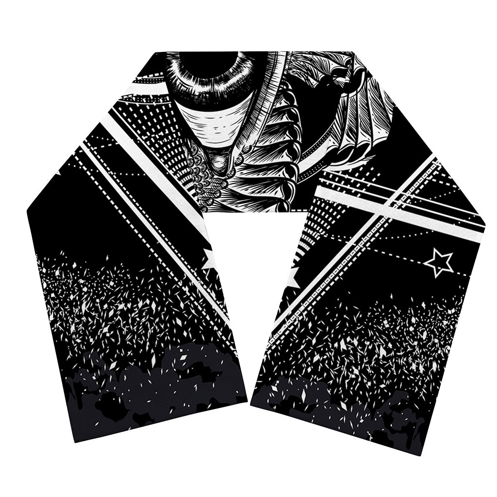 Black And White All Seeing Eye Print Scarf