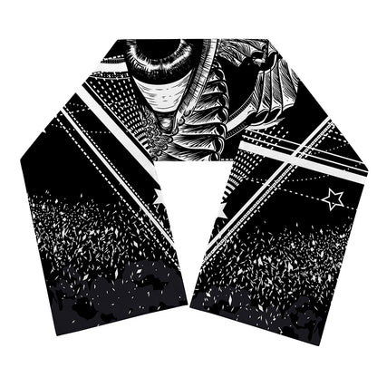 Black And White All Seeing Eye Print Scarf