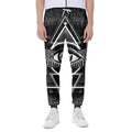 Black And White All Seeing Eye Print Joggers