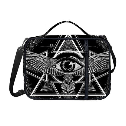 Black And White All Seeing Eye Print Shoulder Strap Bible Bag