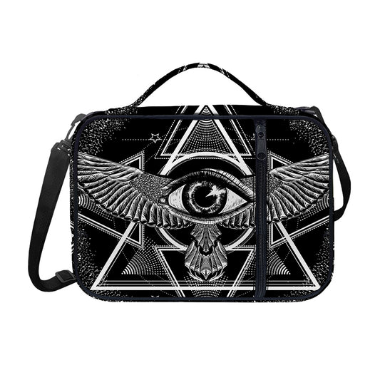 Black And White All Seeing Eye Print Shoulder Strap Bible Bag