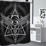 Black And White All Seeing Eye Print Shower Curtain