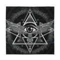 Black And White All Seeing Eye Print Silk Bandana