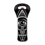 Black And White All Seeing Eye Print Single Neoprene Wine Tote