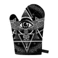 Black And White All Seeing Eye Print Single Oven Mitt