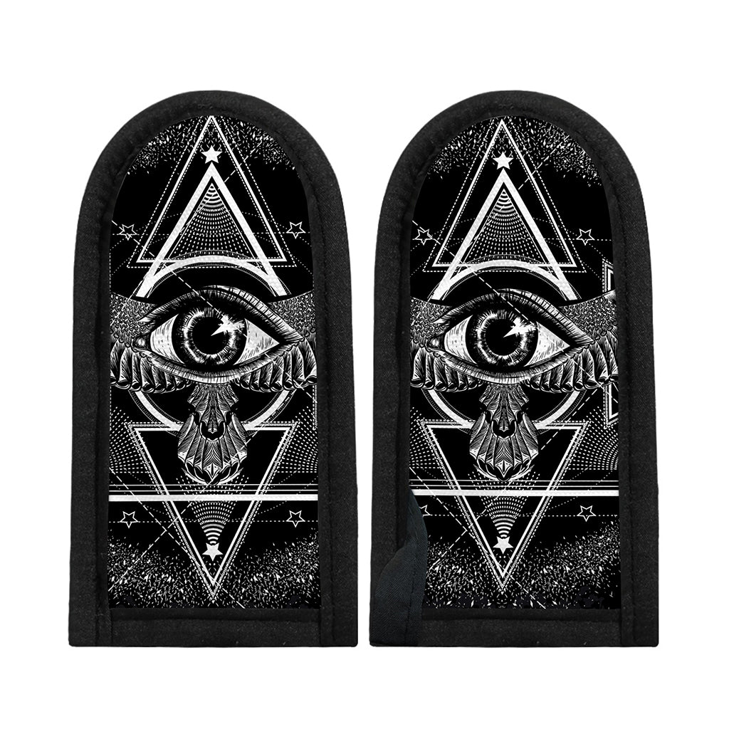 Black And White All Seeing Eye Print Skillet Handle Cover