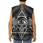 Black And White All Seeing Eye Print Sleeveless Baseball Jersey