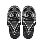 Black And White All Seeing Eye Print Slippers