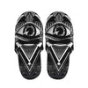 Black And White All Seeing Eye Print Slippers