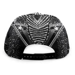 Black And White All Seeing Eye Print Snapback Cap