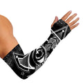 Black And White All Seeing Eye Print Sun Protection Arm Sleeves