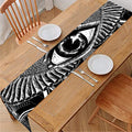 Black And White All Seeing Eye Print Table Runner