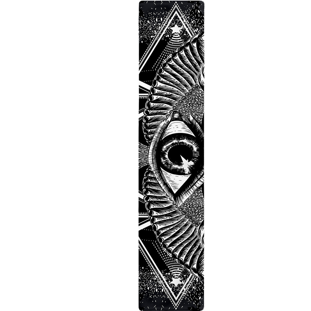 Black And White All Seeing Eye Print Table Runner