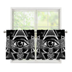 Black And White All Seeing Eye Print Tier Curtains