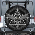 Black And White All Seeing Eye Print Tire Cover With Camera Hole
