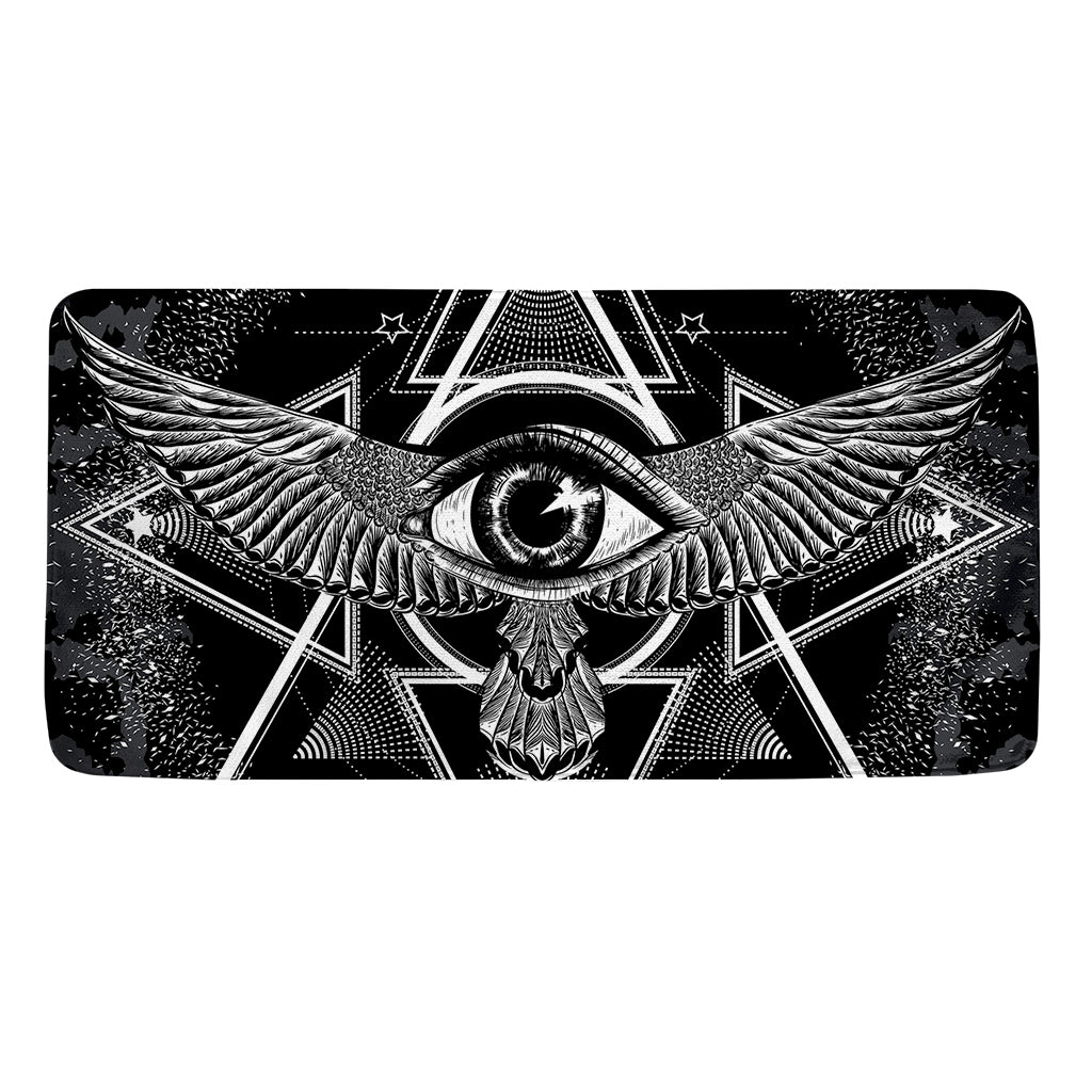 Black And White All Seeing Eye Print Towel