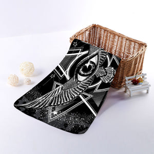Black And White All Seeing Eye Print Towel