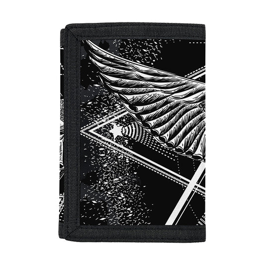 Black And White All Seeing Eye Print Trifold Wallet
