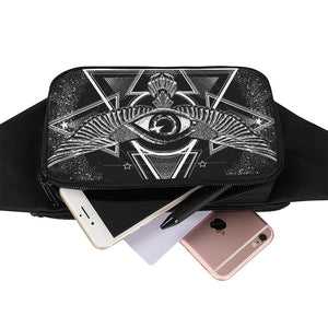 Black And White All Seeing Eye Print Waist Bag