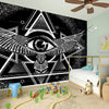 Black And White All Seeing Eye Print Wall Sticker