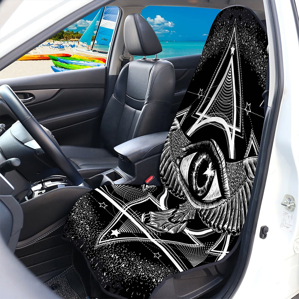 Black And White All Seeing Eye Print Waterproof Car Seat Cover