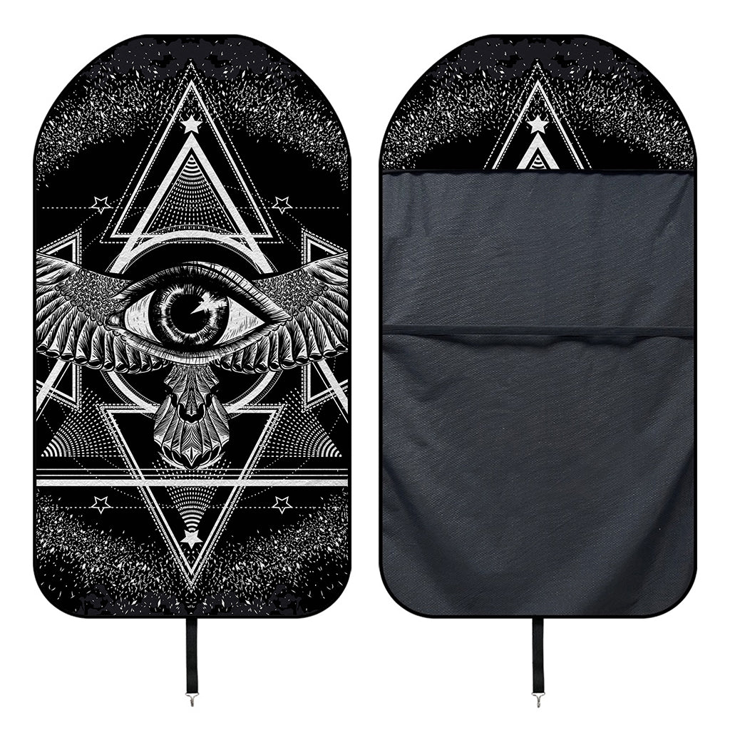 Black And White All Seeing Eye Print Waterproof Car Seat Cover