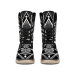 Black And White All Seeing Eye Print Winter Boots