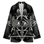 Black And White All Seeing Eye Print Women's Blazer