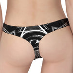 Black And White All Seeing Eye Print Women's Thong