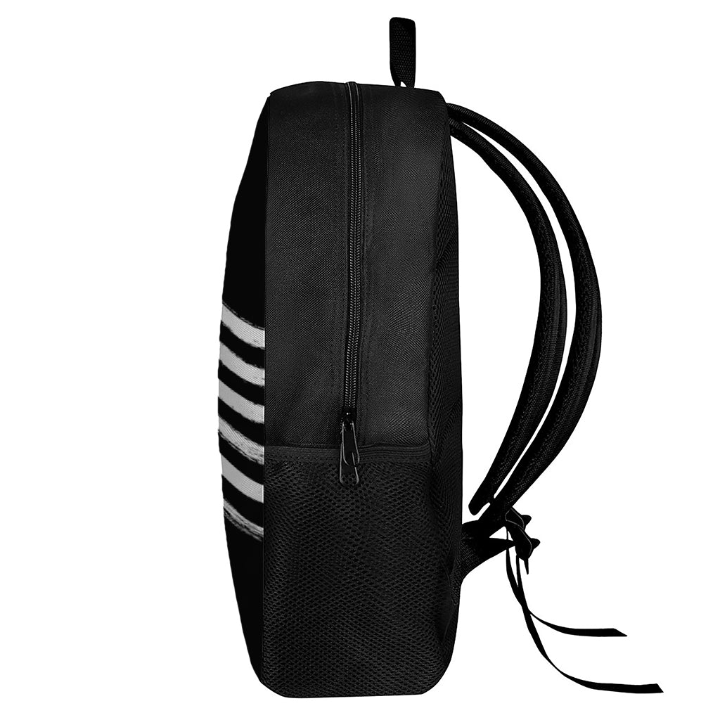 Black And White American Flag Print 17 Inch Backpack