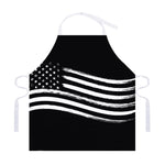 Black And White American Flag Print Adjustable Apron