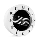 Black And White American Flag Print Alarm Clock