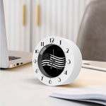 Black And White American Flag Print Alarm Clock