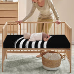 Black And White American Flag Print Baby Crib Sheet